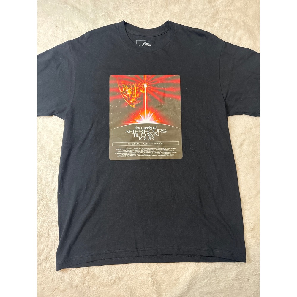 The Weeknd After Hours Til Dawn Tour Tee Mens L Black Excellent Concert Shirt